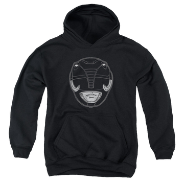 Mighty Morphin Power Rangers Black Ranger Mask - Youth Hoodie Youth Hoodie (Ages 8-12) Power Rangers