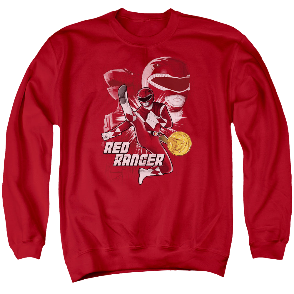 Mighty Morphin Power Rangers Red Ranger - Men's Crewneck Sweatshirt Men's Crewneck Sweatshirt Power Rangers