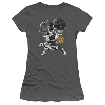 Mighty Morphin Power Rangers Black Ranger - Juniors T-Shirt Juniors T-Shirt Power Rangers
