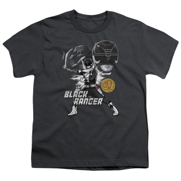 Mighty Morphin Power Rangers Black Ranger - Youth T-Shirt Youth T-Shirt (Ages 8-12) Power Rangers
