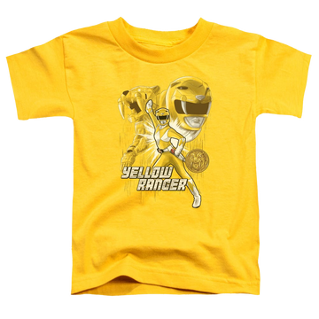 Yellow toddler t-shirt with Mighty Morphin Power Rangers Yellow Ranger graphic