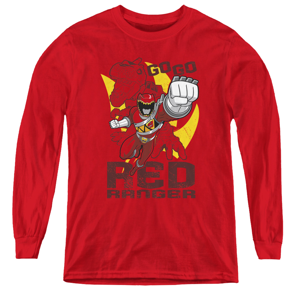 Power Rangers Dino Charge Go Red - Youth Long Sleeve T-Shirt Youth Long Sleeve T-Shirt Power Rangers