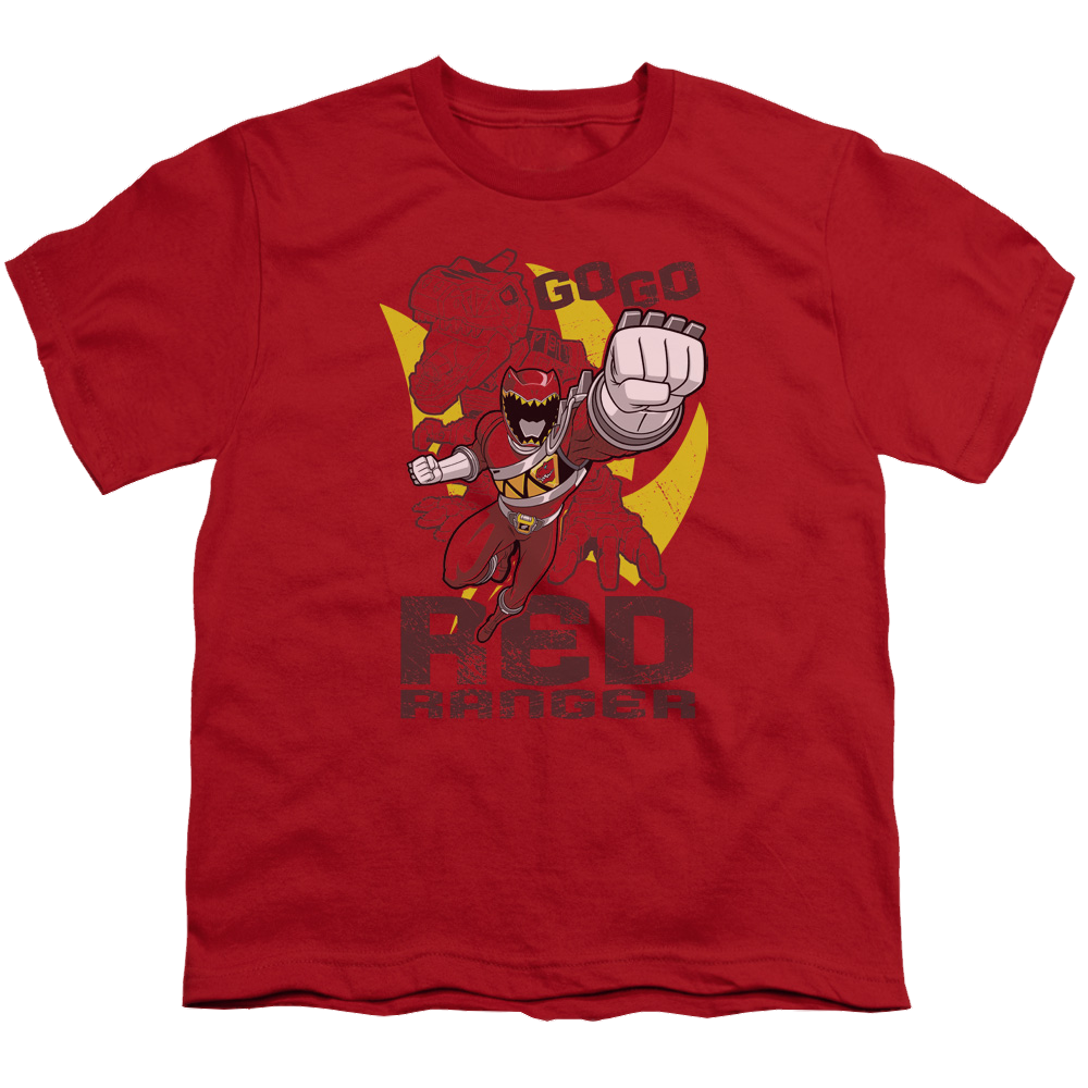 Power Rangers Dino Charge Go Red - Youth T-Shirt Youth T-Shirt (Ages 8-12) Power Rangers
