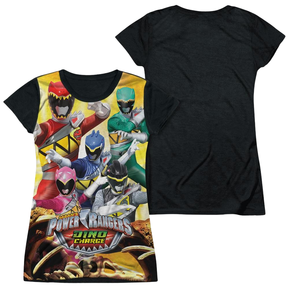 Power Rangers Charged For Battle Juniors Black Back T-Shirt Juniors Black Back T-Shirt Power Rangers