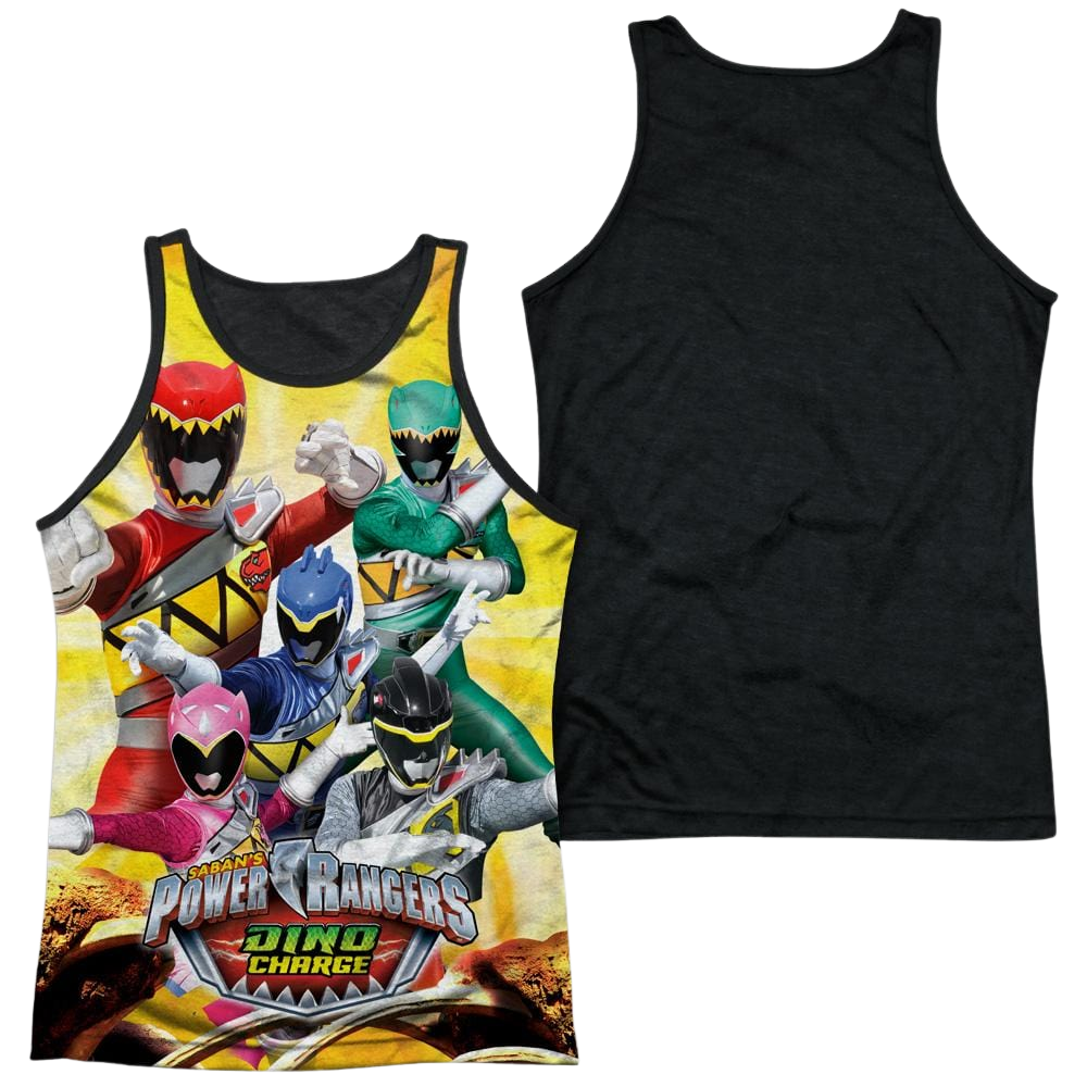 Power Rangers Charged For Battle Men's Black Back Tank Men's Black Back Tank Power Rangers