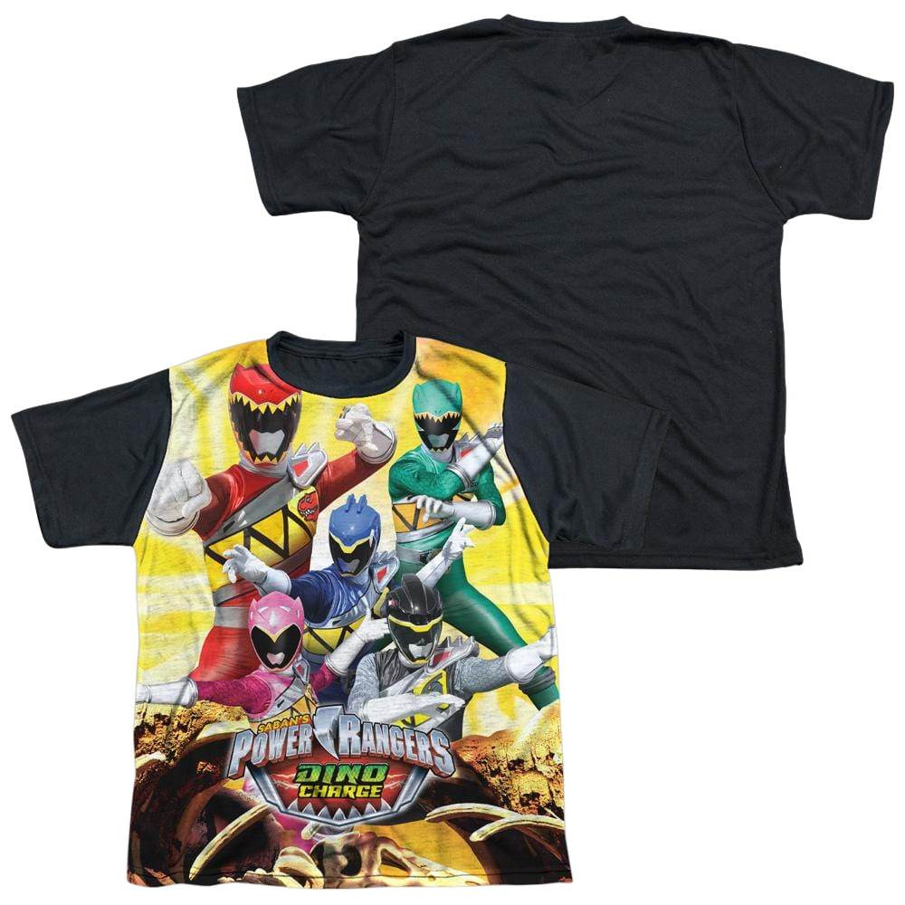 Power Rangers Charged For Battle Youth Black Back T-Shirt (Ages 8-12) Youth Black Back T-Shirt (Ages 8-12) Power Rangers