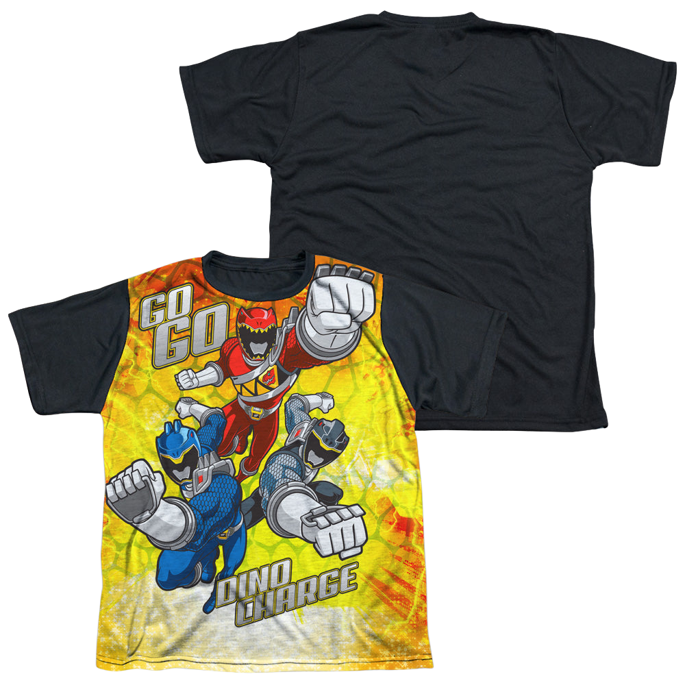 Power Rangers Dino Charge Go Go Dino Charge - Youth Black Back T-Shirt Youth Black Back T-Shirt (Ages 8-12) Power Rangers