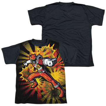 Power Rangers Dino Charge Red Ranger Burst - Youth Black Back T-Shirt Youth Black Back T-Shirt (Ages 8-12) Power Rangers