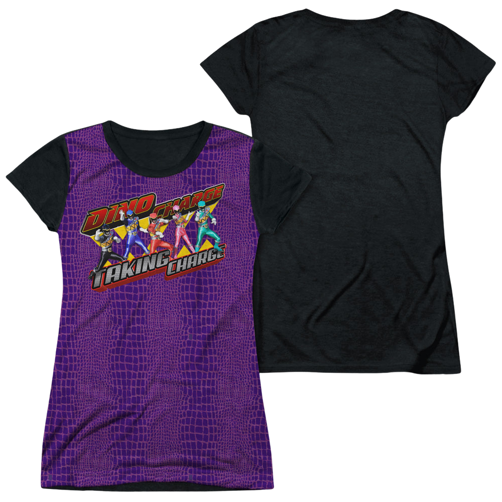 Power Rangers Dino Charge Taking Charge - Juniors Black Back T-Shirt Juniors Black Back T-Shirt Power Rangers