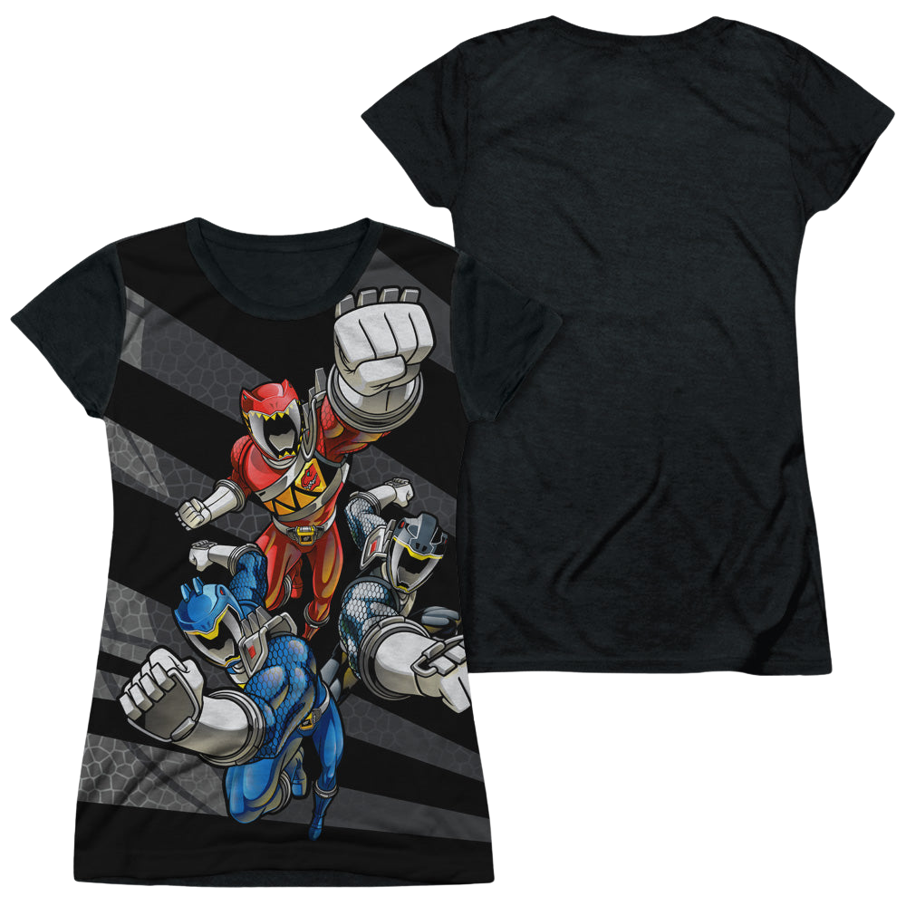 Power Rangers Dino Charge Lets Bolt - Juniors Black Back T-Shirt Juniors Black Back T-Shirt Power Rangers