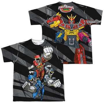 Power Rangers Dino Charge Lets Bolt (Front - Youth All-Over Print T-Shirt Youth All-Over Print T-Shirt (Ages 8-12) Power Rangers