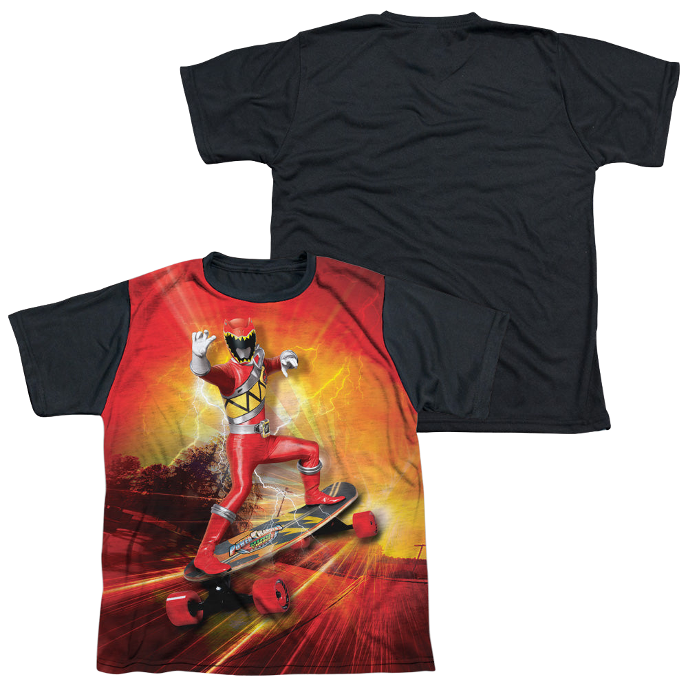 Power Rangers Dino Charge Skater - Youth Black Back T-Shirt Youth Black Back T-Shirt (Ages 8-12) Power Rangers