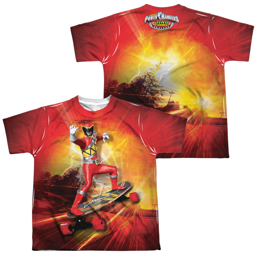 Power Rangers Dino Charge Skater (F/B) - Youth All-Over Print T-Shirt Youth All-Over Print T-Shirt (Ages 8-12) Power Rangers