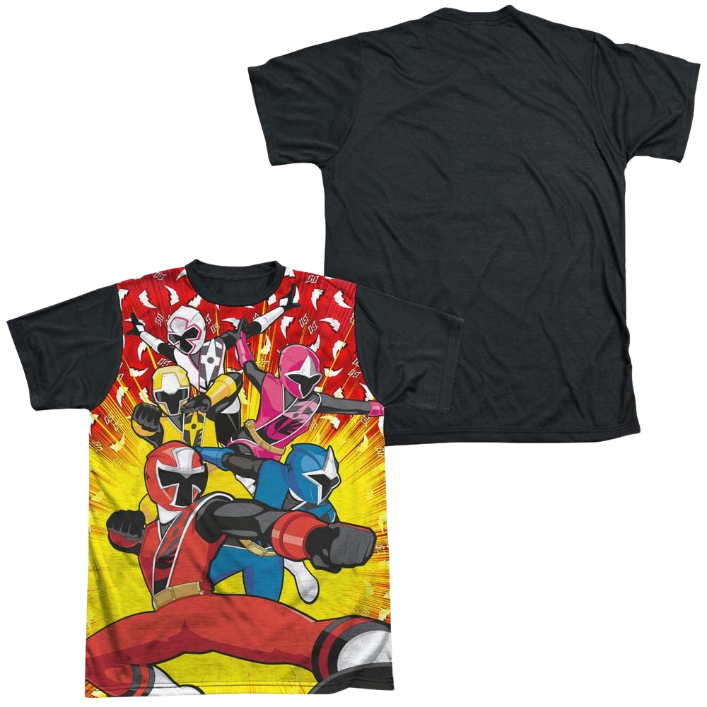 Power Rangers Go Go Ninja Steel Men's Black Back T-Shirt Men's Black Back T-Shirt Power Rangers