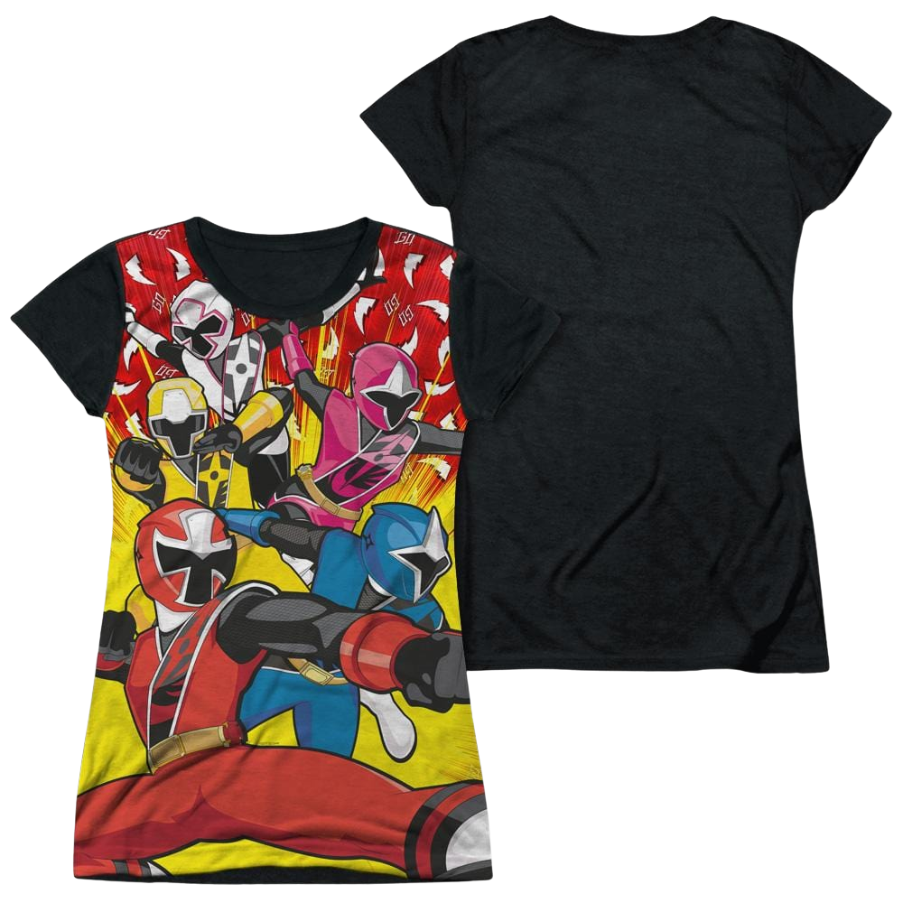 Power Rangers Go Go Ninja Steel Juniors Black Back T-Shirt Juniors Black Back T-Shirt Power Rangers