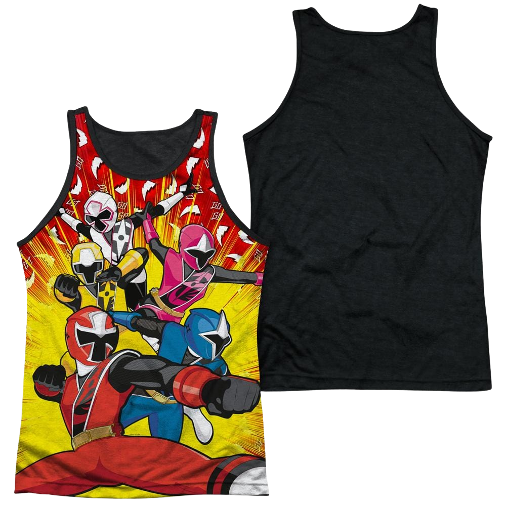 Power Rangers Go Go Ninja Steel Men's Black Back Tank Men's Black Back Tank Power Rangers