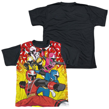 Power Rangers Go Go Ninja Steel Youth Black Back T-Shirt (Ages 8-12) Youth Black Back T-Shirt (Ages 8-12) Power Rangers