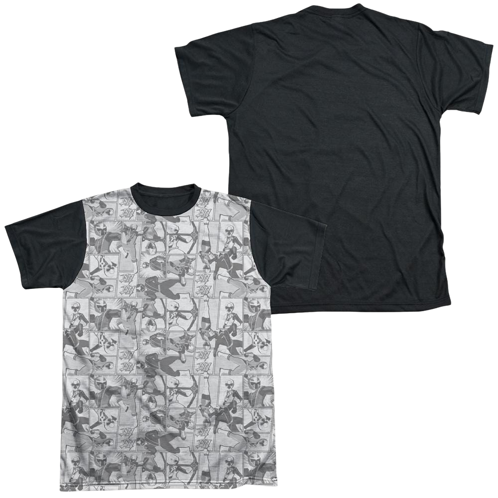 Power Rangers Helmets Men's Black Back T-Shirt Men's Black Back T-Shirt Power Rangers