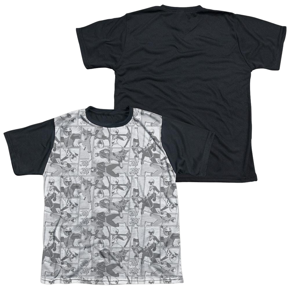 Power Rangers Helmets Youth Black Back T-Shirt (Ages 8-12) Youth Black Back T-Shirt (Ages 8-12) Power Rangers