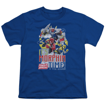 Royal youth t-shirt for ages 8 to 12 with Power Rangers Morphin Time graphic