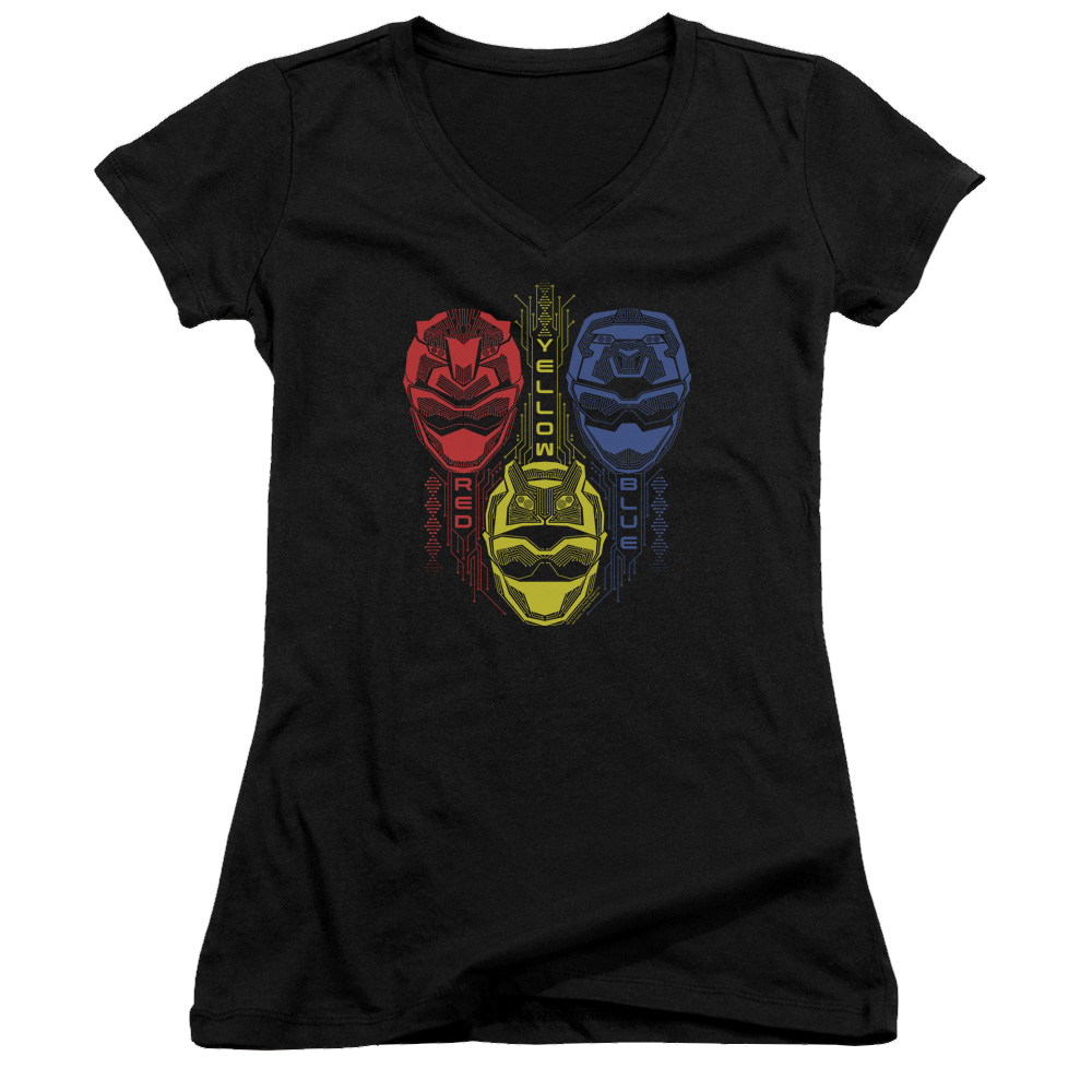 Power Rangers Red Yellow Blue - Juniors V-Neck T-Shirt Juniors V-Neck T-Shirt Power Rangers