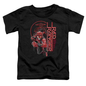 Black toddler t-shirt with Power Rangers Red Ranger graphic