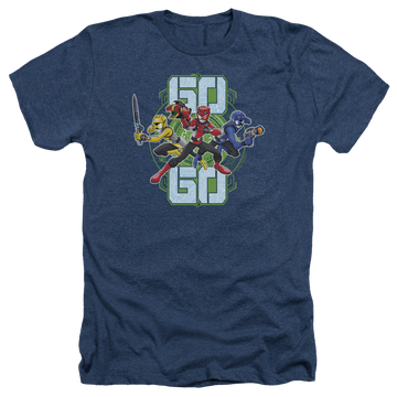 Navy men's heather t-shirt with Power Rangers Go graphic