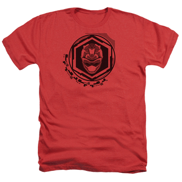 Red men's heather t-shirt with Power Rangers Red Ranger graphic