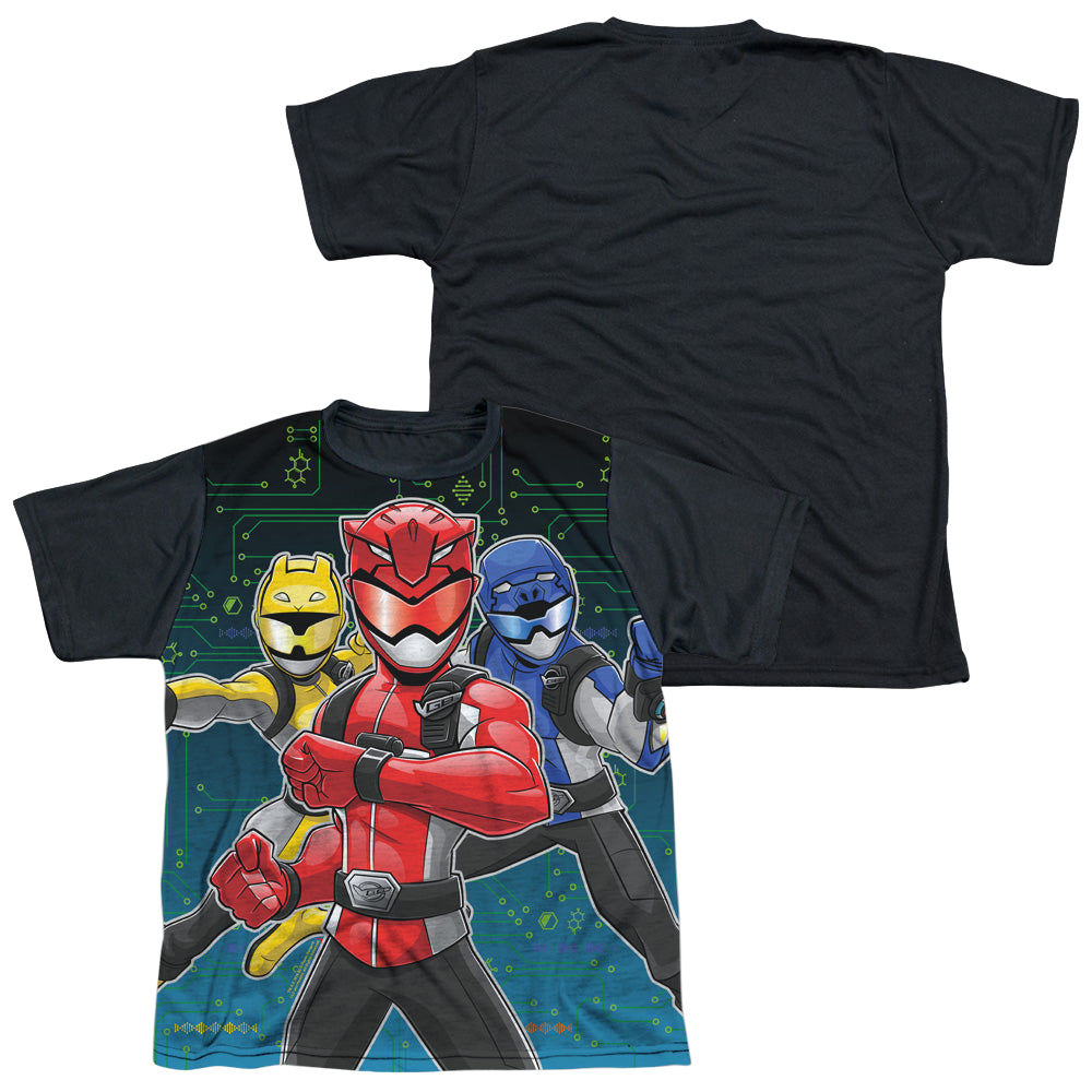Power Rangers Battle Stance - Youth Black Back T-Shirt Youth Black Back T-Shirt (Ages 8-12) Power Rangers
