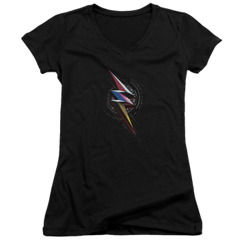 Power Rangers Bolt Sigil Juniors V-Neck T-Shirt Juniors V-Neck T-Shirt Power Rangers