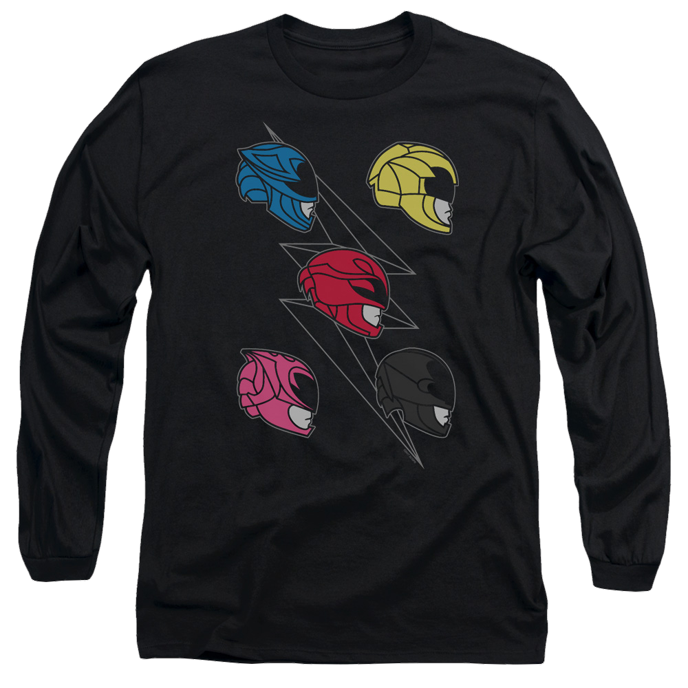 Power Rangers Line Helmets Men's Long Sleeve T-Shirt Men's Long Sleeve T-Shirt Power Rangers