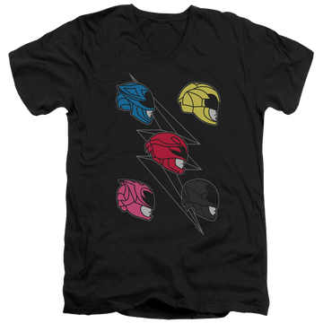 Power Rangers Line Helmets Men's V-Neck T-Shirt Men's V-Neck T-Shirt Power Rangers