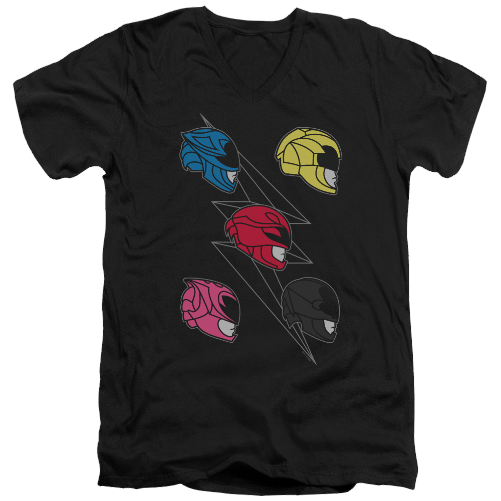 Power Rangers Line Helmets Men's V-Neck T-Shirt Men's V-Neck T-Shirt Power Rangers