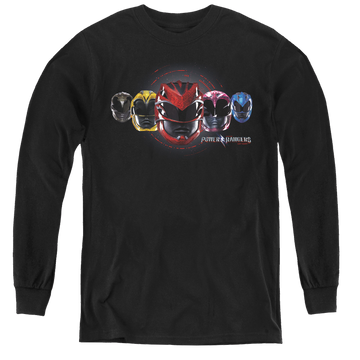 Power Rangers Movie Head Group - Youth Long Sleeve T-Shirt Youth Long Sleeve T-Shirt Power Rangers
