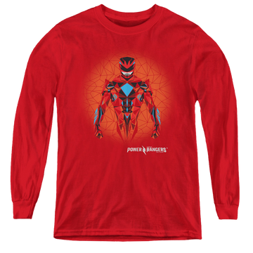 Power Rangers Movie Red Power Ranger Graphic - Youth Long Sleeve T-Shirt Youth Long Sleeve T-Shirt Power Rangers