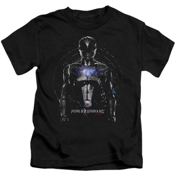 Black kid's t-shirt for ages 4 to 7 with Power Rangers Black Ranger graphic