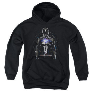 Black youth hoodie for ages 8 to 12 with Power Rangers Black Ranger graphic