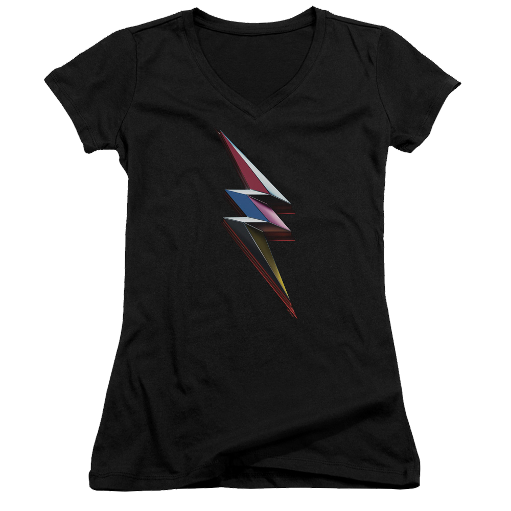 Power Rangers Movie Bolt Juniors V-Neck T-Shirt Juniors V-Neck T-Shirt Power Rangers