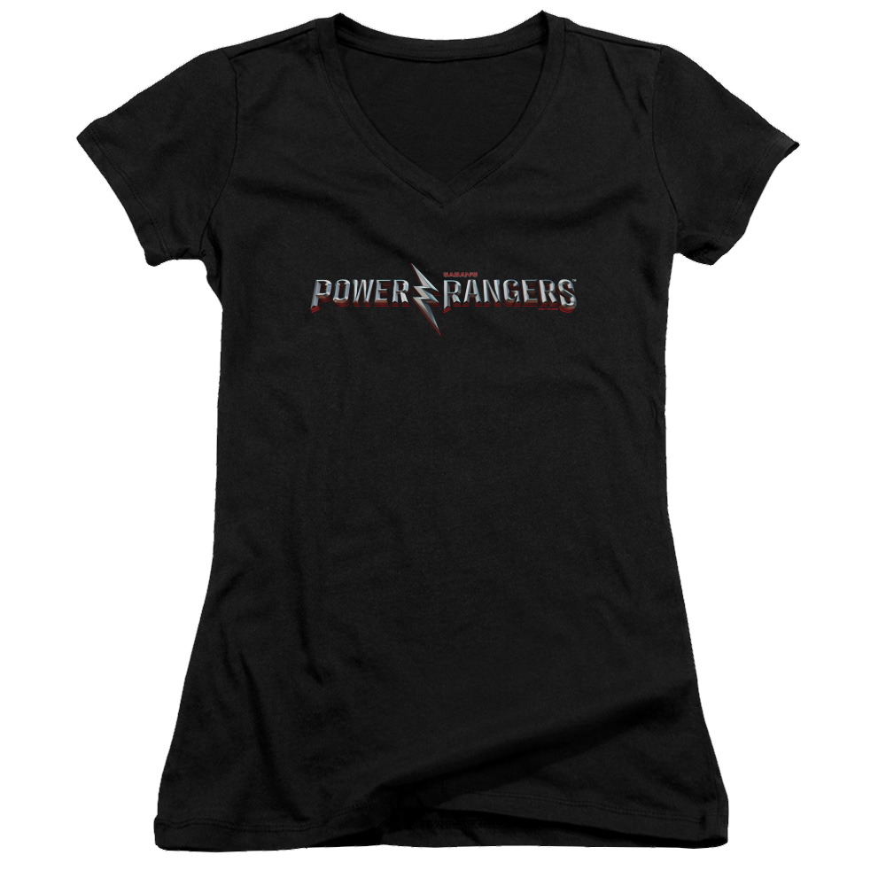 Power Rangers Movie Logo Juniors V-Neck T-Shirt Juniors V-Neck T-Shirt Power Rangers