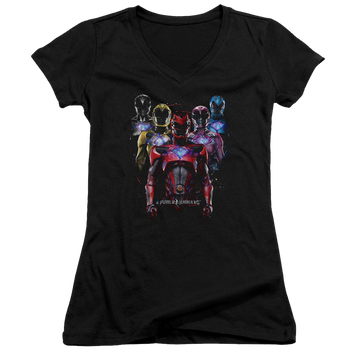 Power Rangers Team Of Rangers Juniors V-Neck T-Shirt Juniors V-Neck T-Shirt Power Rangers