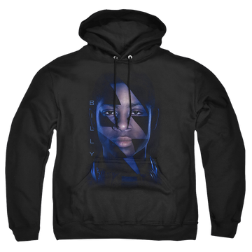 Black pullover hoodie with Power Rangers Billy Bolt graphic
