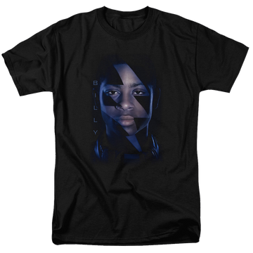 Black men's regular fit t-shirt with Power Rangers Billy Bolt graphic