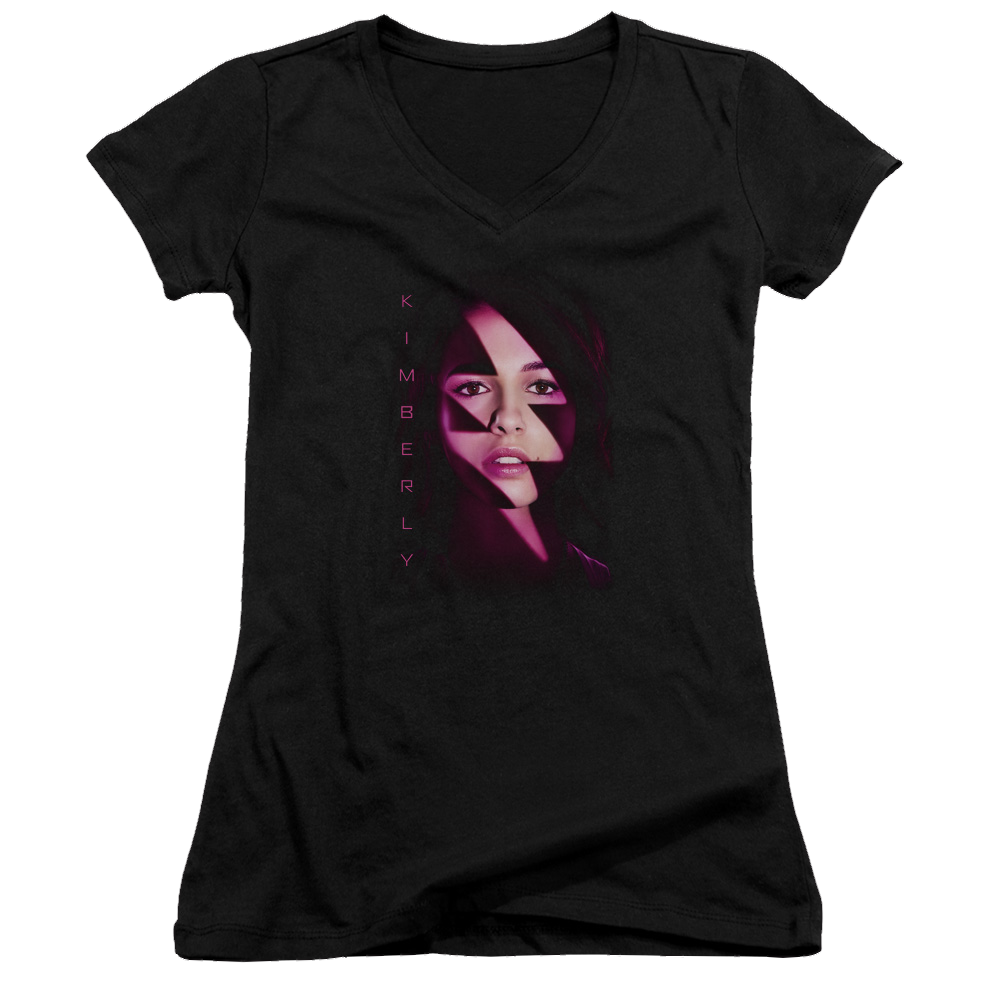 Power Rangers Kimberly Bolt Juniors V-Neck T-Shirt Juniors V-Neck T-Shirt Power Rangers