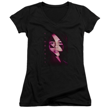 Power Rangers Kimberly Bolt Juniors V-Neck T-Shirt Juniors V-Neck T-Shirt Power Rangers
