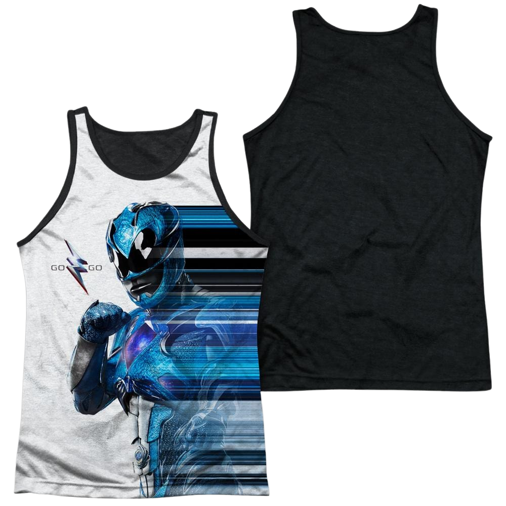 Power Rangers Blue Streak Men's Black Back Tank Men's Black Back Tank Power Rangers