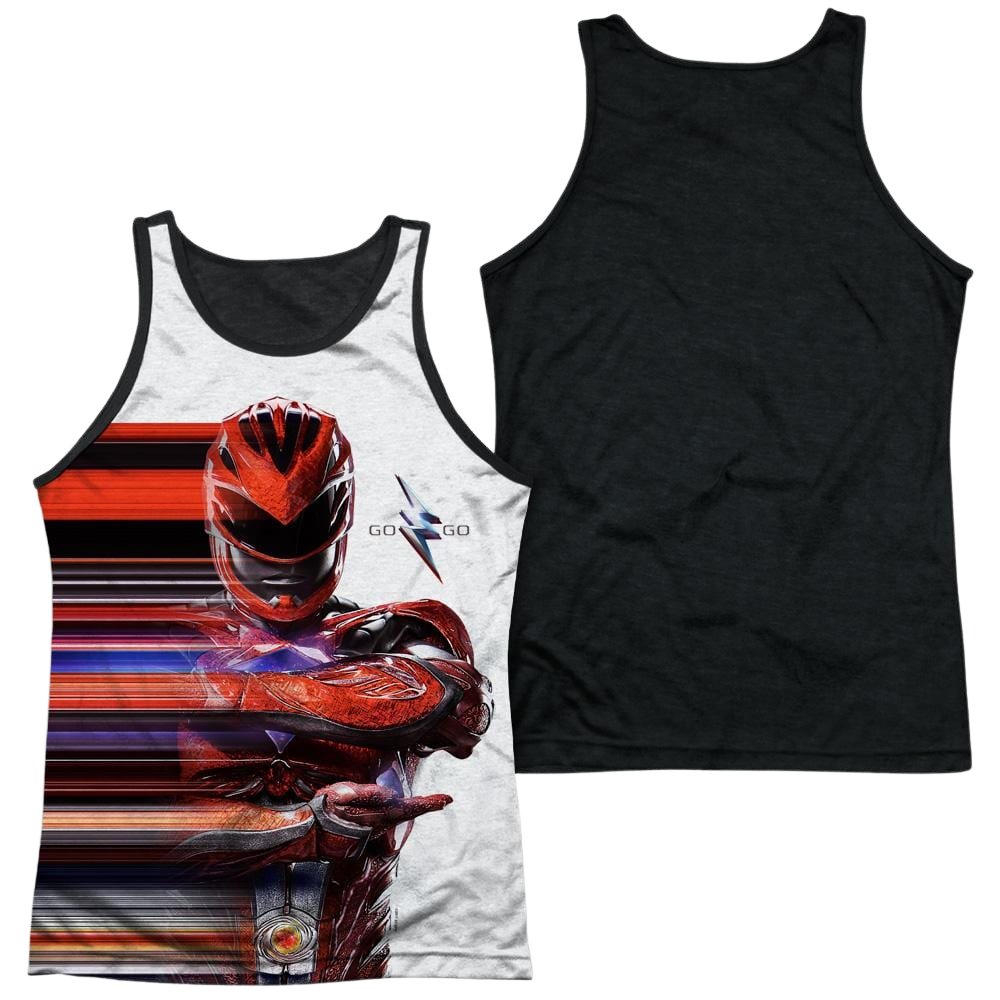 Power Rangers Red Streak Men's Black Back Tank Men's Black Back Tank Power Rangers