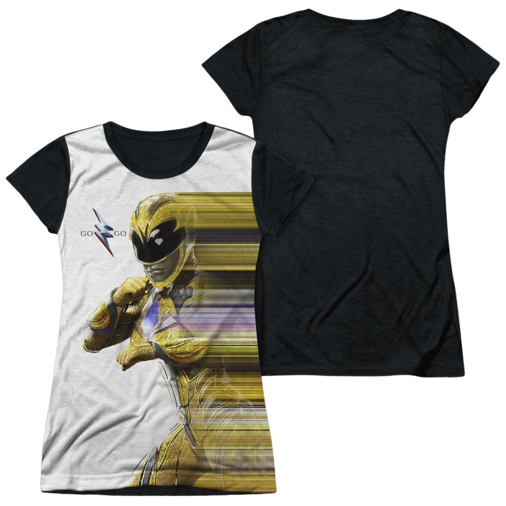 Power Rangers Yellow Streak Juniors Black Back T-Shirt Juniors Black Back T-Shirt Power Rangers