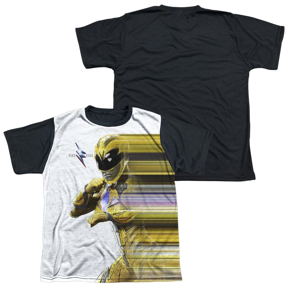 Power Rangers Yellow Streak Youth Black Back T-Shirt (Ages 8-12) Youth Black Back T-Shirt (Ages 8-12) Power Rangers