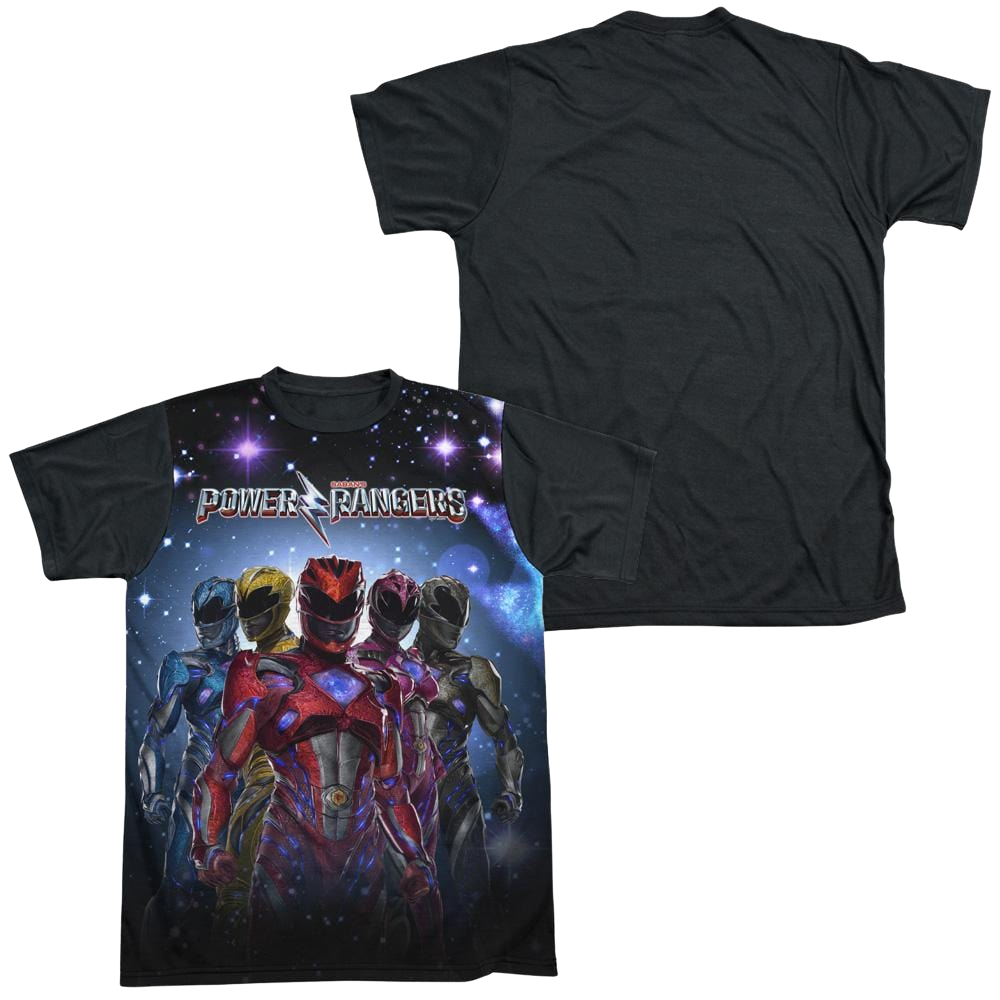 Power Rangers Power Surge Men's Black Back T-Shirt Men's Black Back T-Shirt Power Rangers