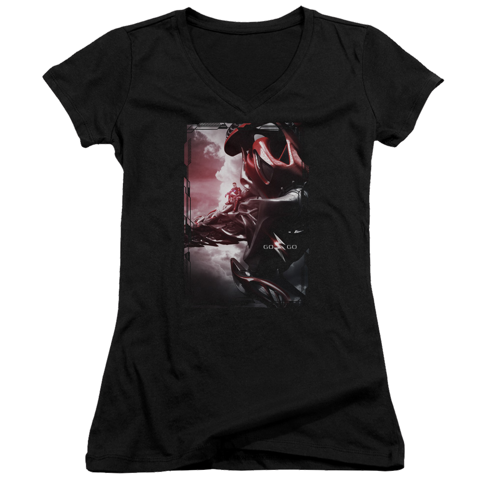 Power Rangers Red Zord Poster Juniors V-Neck T-Shirt Juniors V-Neck T-Shirt Power Rangers